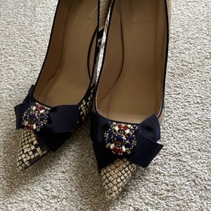 J. Crew Elsie Snakeskin-Printed Leather Pumps